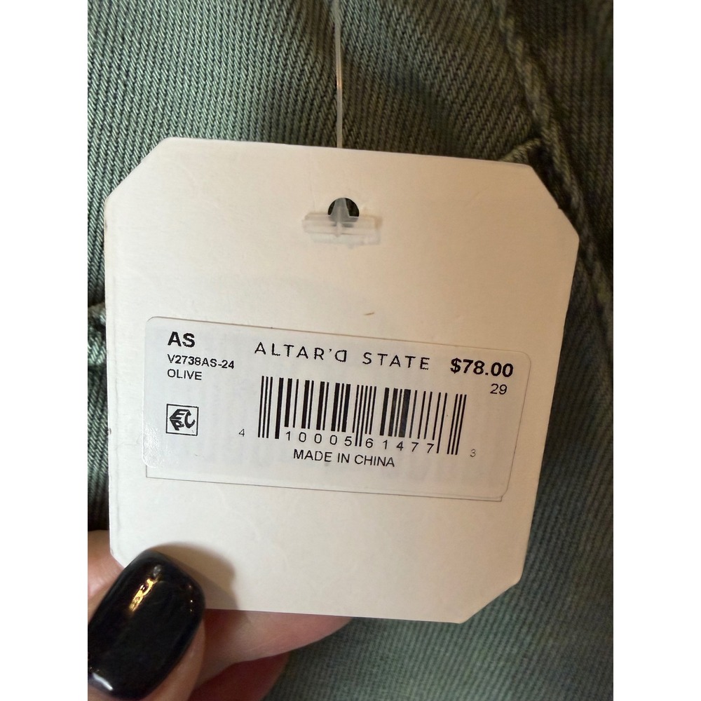 Altard State Jeans Women 29 Olive Green Distressed Wide Leg Crop Pants NWT - Picture 9 of 13